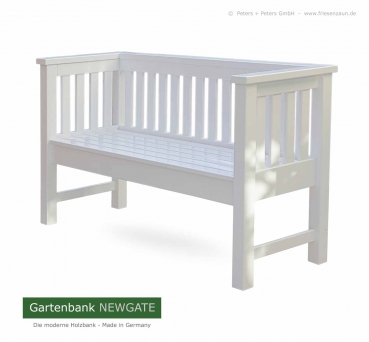 Elegante Gartenbank NEWGATE im modernem Tubus-Design - Hartholz - Made in Germany