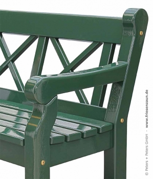 Besonders beeindruckend - Armlehne Gartenbank HAMPTON aus massivem ODUM-IROKO Hartholz