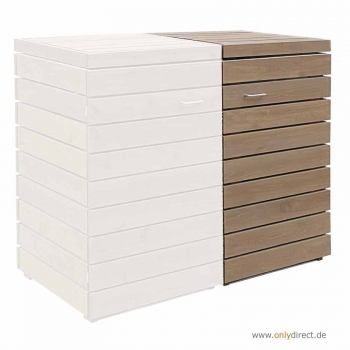 1er Mülltonnenbox PRIMUS - Verlängerung - FSC Holz  - 2 x 120  Liter