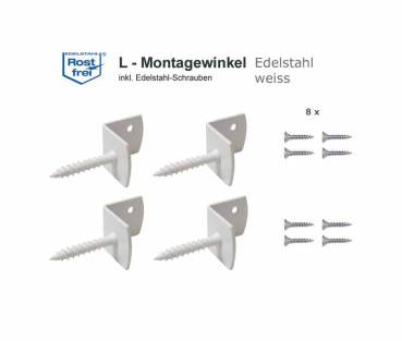 Montagewinkel Edelstahl - weiss
