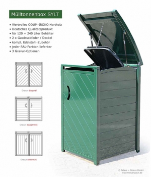 1er Mülltonnenverkleidung tannengrün RAL 6009