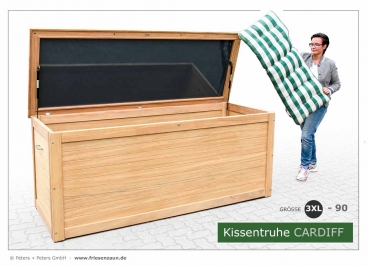 wetterfest Kissentruhe für Garten Terrasse und Balkon - Holztruhe Garten