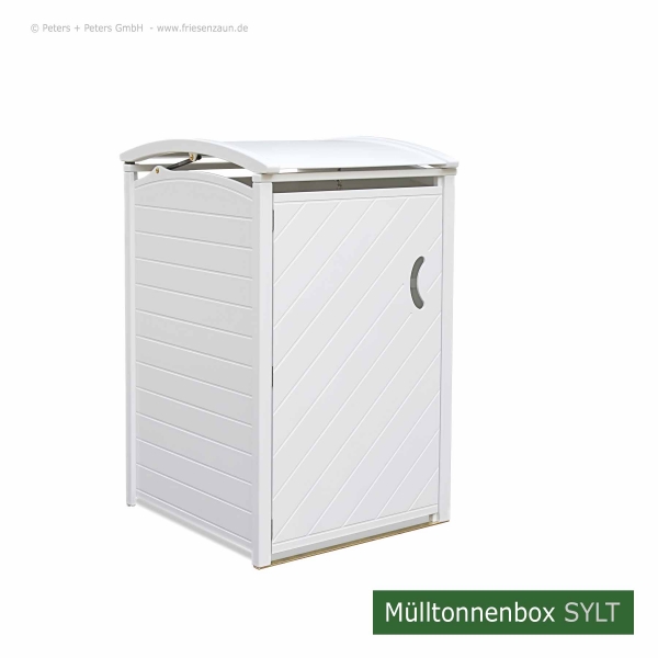 1 x 120 Litr Mülltonnenverkleidung SYLT - weiß lackiert mit Garantie.
