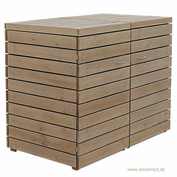 2 x 240 Liter Mülltonnenbox PRIMUS - FSC Holz  für 120 + 240 Liter Mülltonnen