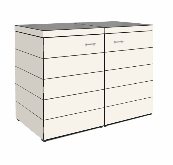 HPL Mülltonnenbox Tonnenschrank DOMUS - HPL weiss