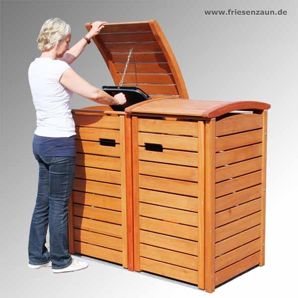 Mülltonnenschrank CLASSIC - praktische Einhand-Bedienung