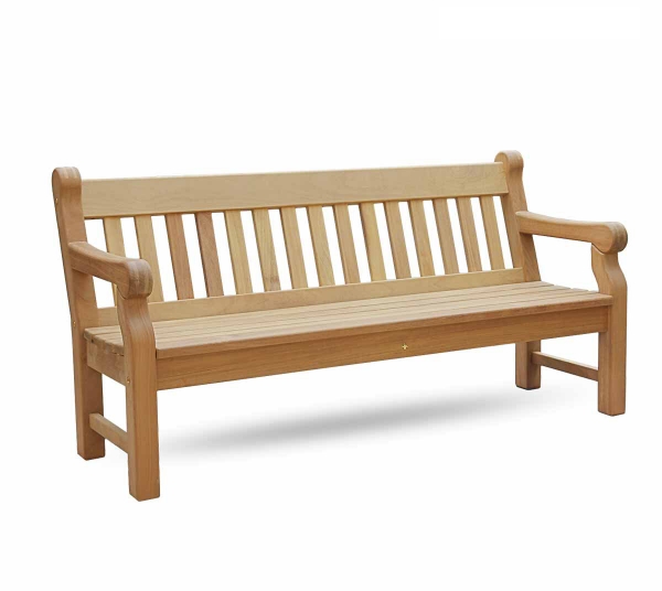 Hartholz Gartenbank WINDSOR - Breite 180 cm aus extra massivem ODUM-IROKO Hartholz - Englische Holzbank made in Germany
