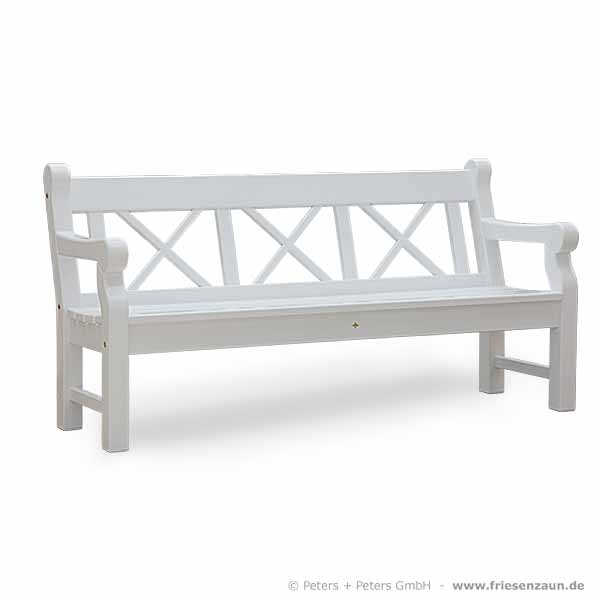Massive Holzgartenbank Gartenbank weiss mit 25 Jahren Garantie