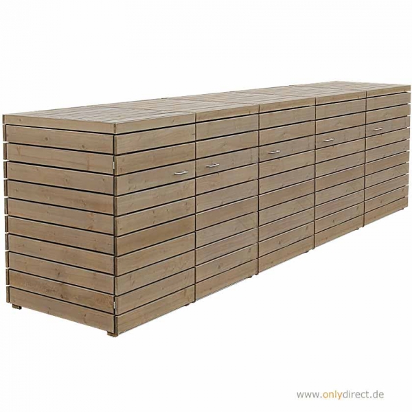 5er Mülltonnenbox PRIMUS - FSC Holz  - 5 x 240  Liter