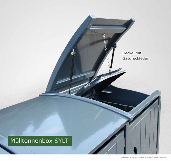 Mülltonnenbox mit Gasdruckfedern - Öffnen Sie Ihre Müllbox kinderleicht