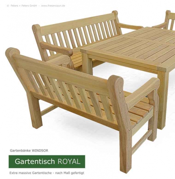 Gartentisch ROYAL mit Gartenbänken WINDSOR