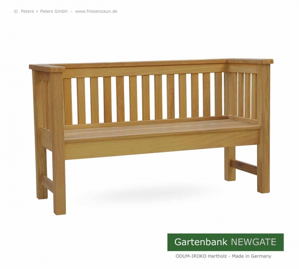 Elegante Gartenbank NEWGATE im modernem Tubus-Design - Hartholz - Made in Germany