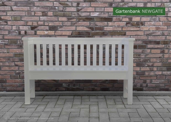 Weiße Gartenbank Newgate - schlicht - elegant - hochwertig - wetterfest