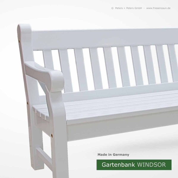 Armlehne Gartenbank WINDSOR Hartholz weiß