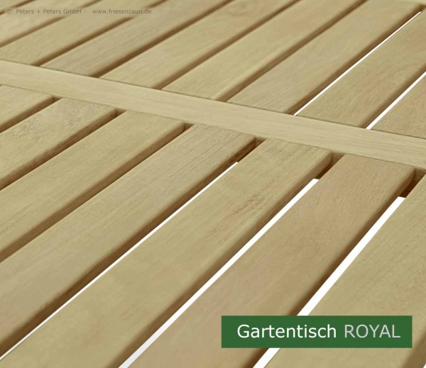 Tischplatte Gartentisch ROYAL - Rahmen aus massivem ODUM-IROKO Hartholz  -  45 x 100 mm Holzdimension