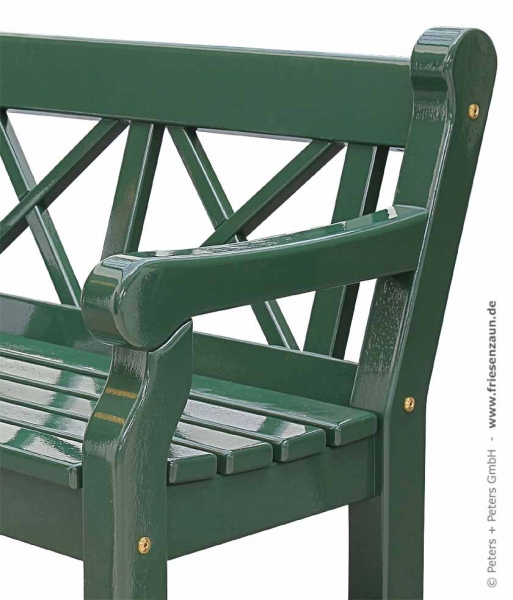 Besonders beeindruckend - Armlehne Gartenbank HAMPTON aus massivem ODUM-IROKO Hartholz