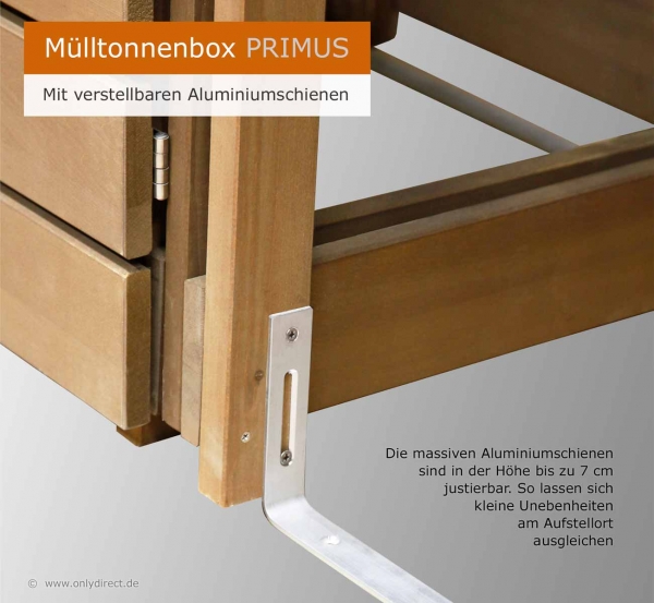 Verstellbare Aluminiumschiene für bis zu 7 cm Höhenausgleich