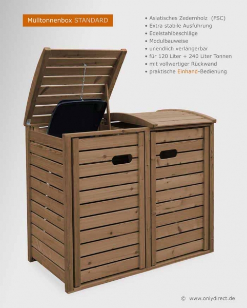 Einhandbedienung für Ihre neue Mülltonnenbox