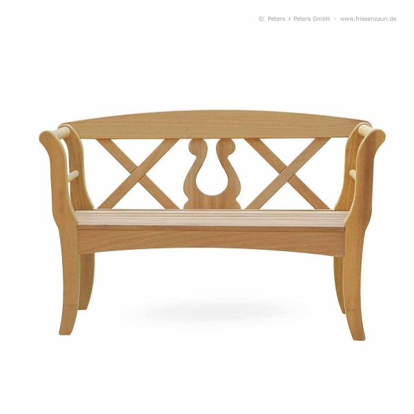 Friesenbank SYLT Romantik - Gesamtbreite 128 cm - Sitzbreite 100 cm - ODUM-IROKO Hartholz Natur