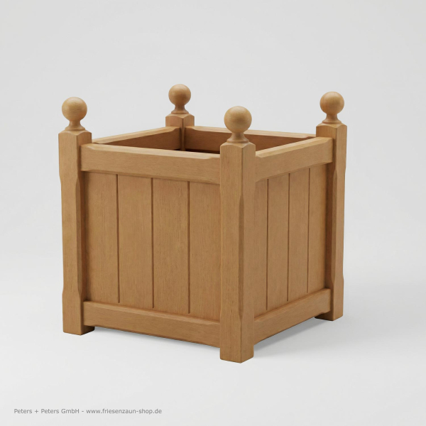 Sylter Pflanzkübel mit Kugeln - astfreies Hartholz Natur