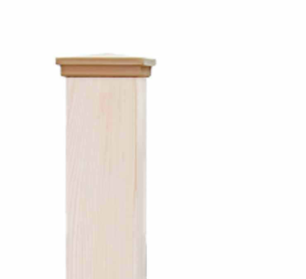 Pfostenabdeckung KLASSIK für Pfosten 9x9 cm aus astfreiem ODUM-IROKO Hartholz - Natur.