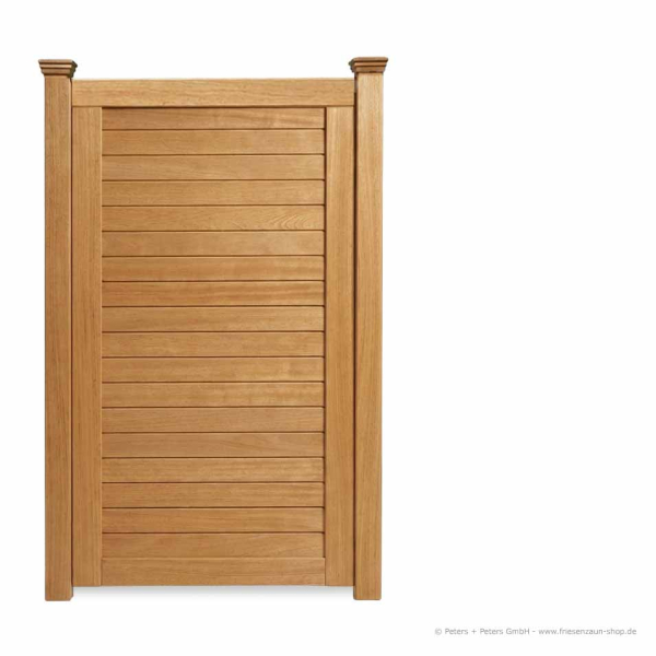 Wandelement DARSS - Massives Wandelement aus ODUM-IROKO Hartholz - 90 x 180 cm - Ausführung Natur - ohne Satteldach