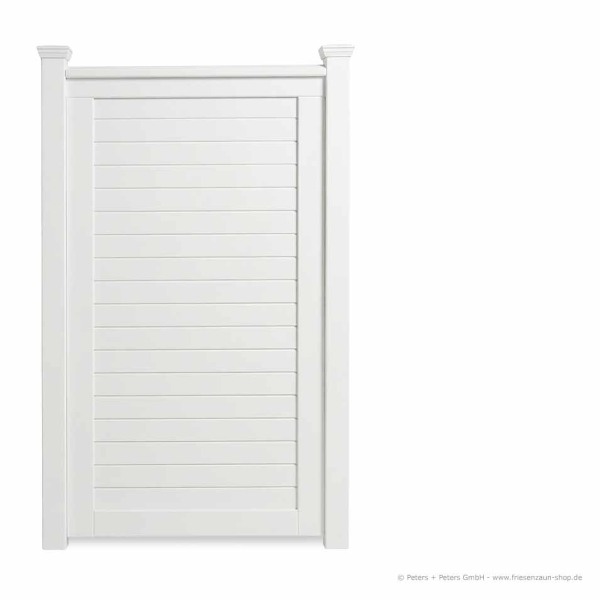 Wandelement DARSS - Massives Wandelement aus ODUM-IROKO Hartholz - 90 x 180 cm - Ausführung WEISS - mit Satteldach