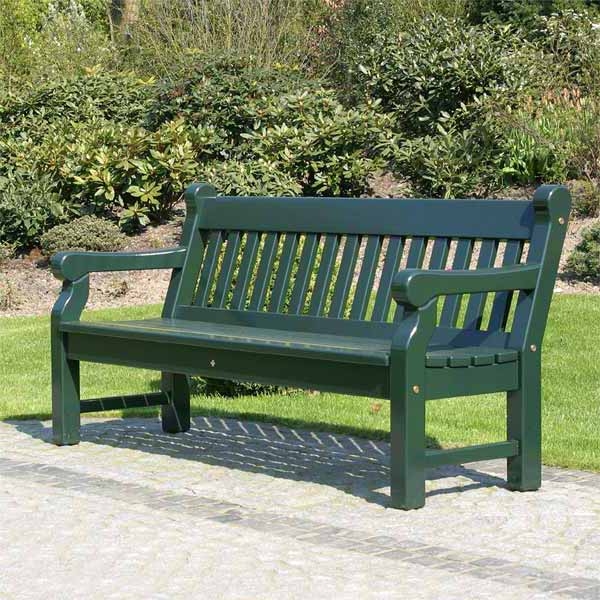 Holzbank Garten Modell WINDSOR 3-Sitzer grün