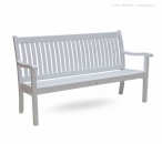 3er Gartenbank ROYAL - ODUM-IROKO Hartholz weiß lackiert