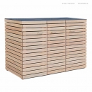 3 x 240 Liter Mülltonnenbox CUBUS - die moderne Mülltonnenverkleidung aus astfreiem FSC Hartholz
